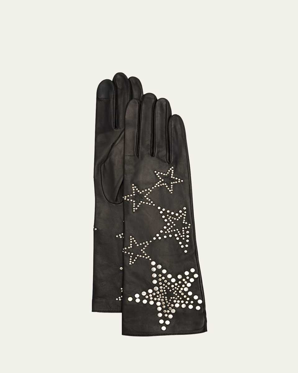 Lady Studded Star Leather Gloves